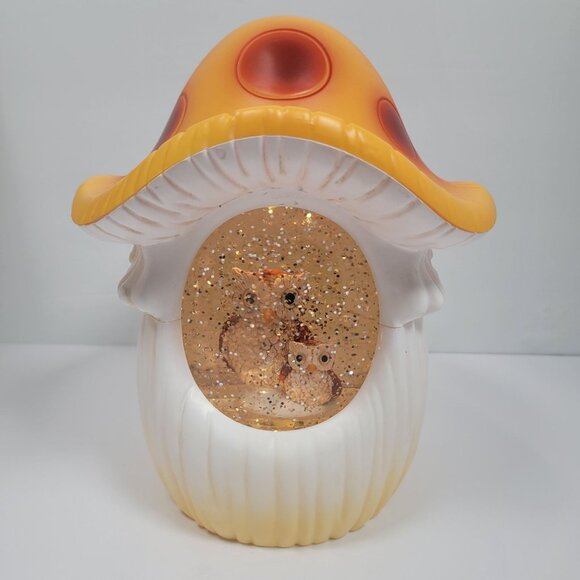 Cracker Barrel Mushroom Owl Glitter Globe NIB - Picture 11 of 12